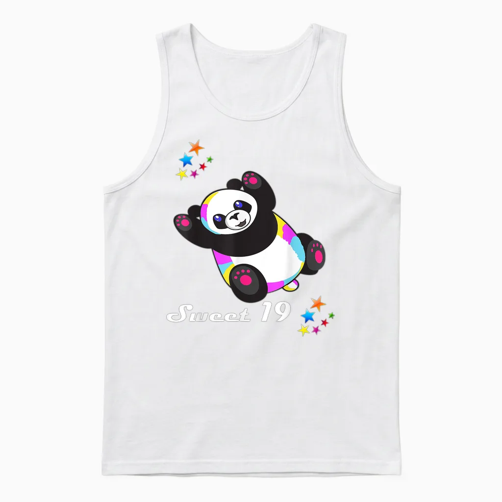 Geschenk Zum 19. Geburtstag Für Frauen Und Mädchen, Lustiger Süßer Panda Unisex Tank Top in White