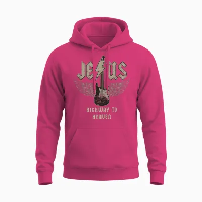 Jesus Rock and Roll Christian Music Worship Bible Verse Unisex Hoodie - Heliconia