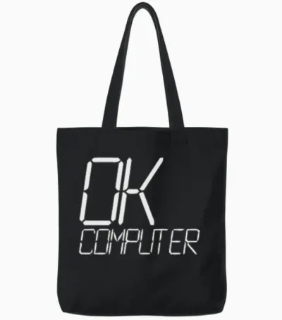 Ok Computer Tote Bags - Black