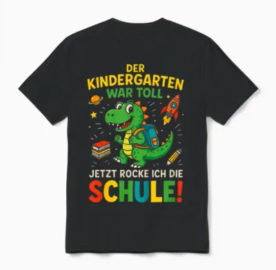 Kinder Einschulung Schuldkind Schulanfang Grundschule 1. Klasse Unisex T-Shirt - Black
