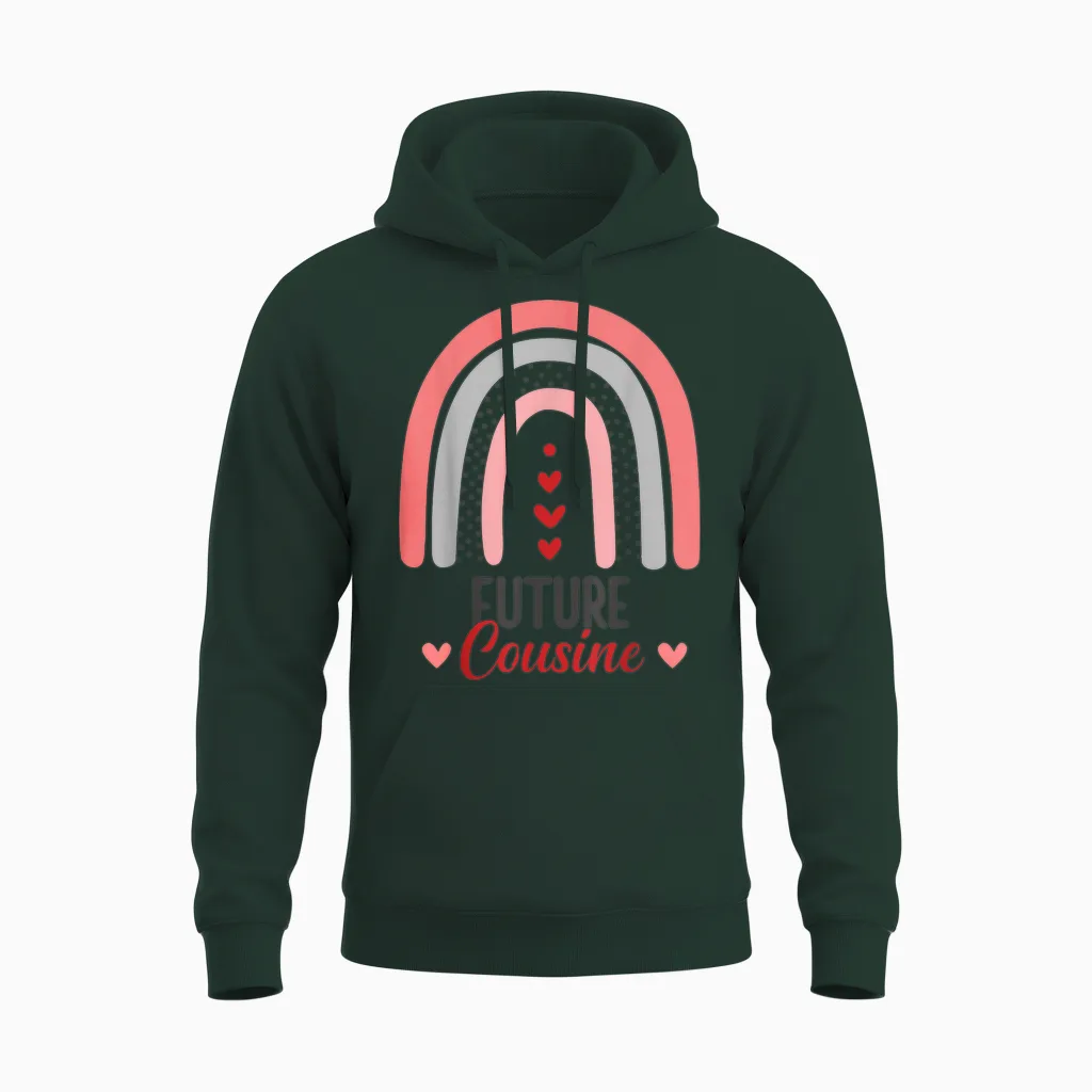 Announcement Pregnancy Future Cousine Unisex Hoodie in Forest