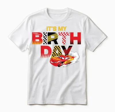Disney & Pixar's Cars It's My Birthday Lightning Mcqueen Unisex T-Shirt - White