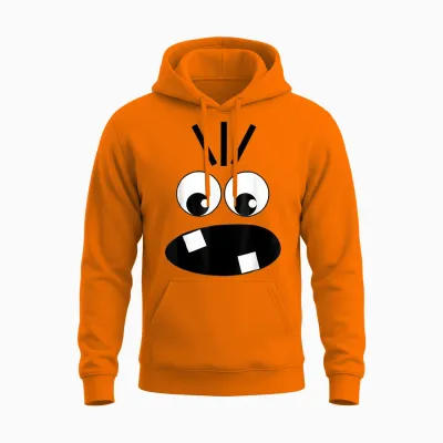 Creepy Carrots Face Funny Halloween Costume Kids and Adults Unisex Hoodie - Safety Orange
