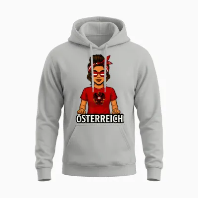 österreich T-Shirt Fan Trikot Austria Herren Damen Geschenke Unisex Hoodie - Ash