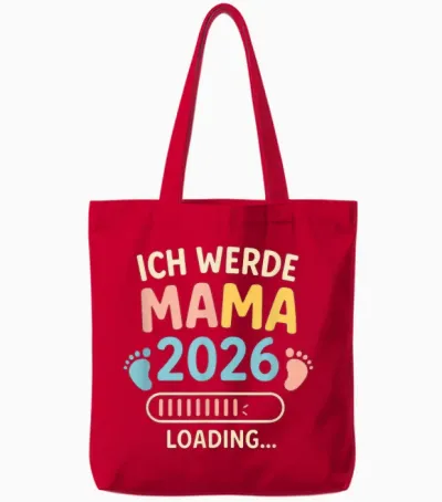 Ich Werde Mama 2026 Loading... - 2025 Loading Tote Bags - Red