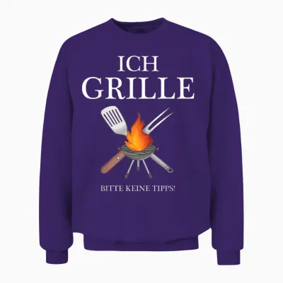 Lustige Grillen Bbq Geschenke Für Männer Am Grill - Ich Grille Bitte Keine Tipps - Bbq Grillmeister Griller T-Shirt Schwarz Klein Eu 38-40 Unisex Sweatshirt - Purple
