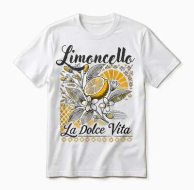 Limoncello | La Dolce Vita Social Club Zitronen Backprint Unisex T-Shirt - White