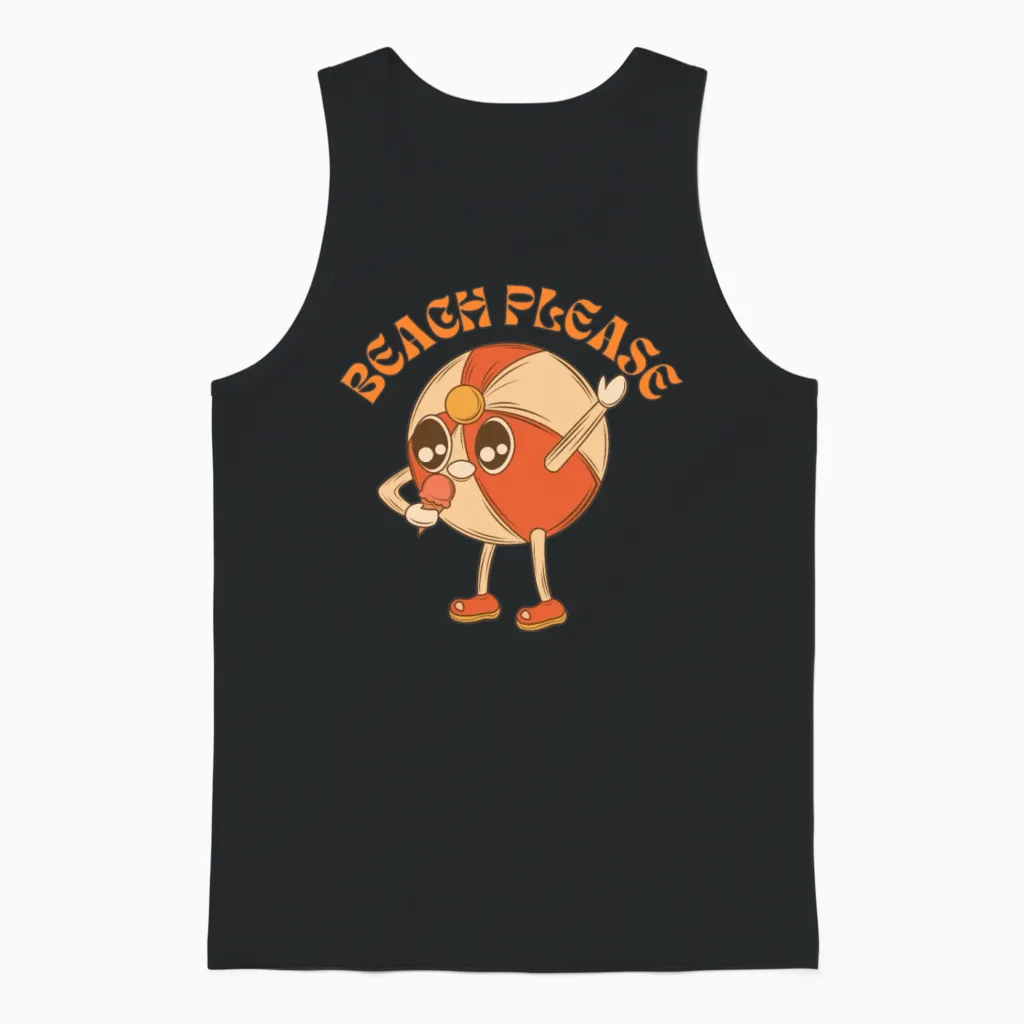 Beach Ball Bliss: Ice Cream Edition Unisex Tank Top in Black