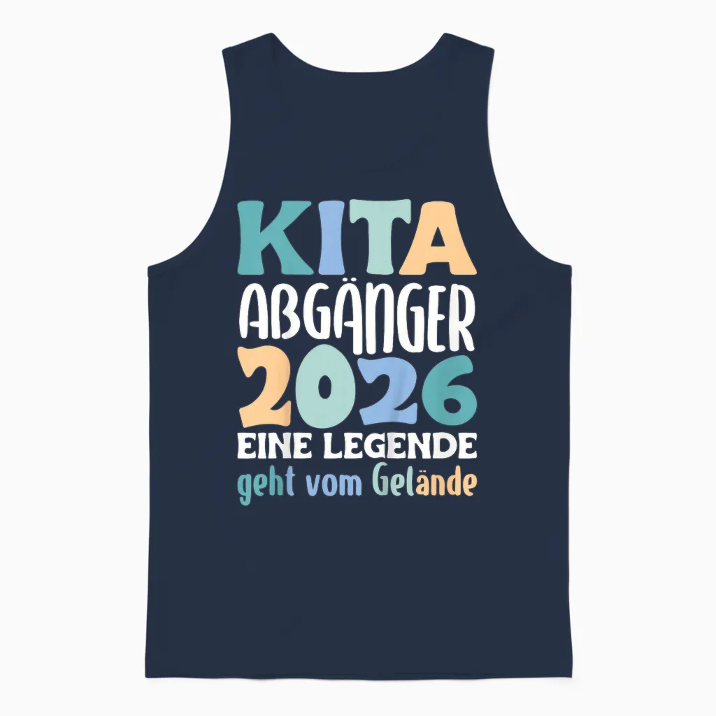 Kita Abgänger 2026 Eine Legende Geht Vom Gelände Abschied Unisex Tank Top in Navy