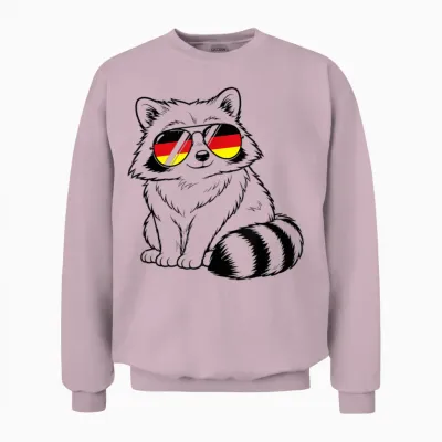 Deutsche Flagge Waschbär Deutsch Deutschland Waschbären Unisex Sweatshirt - Light Pink