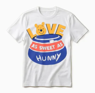 Amazon Essentials Winnie the Pooh Love as Sweet as Hunny Valentine's Day Unisex T-Shirt - White