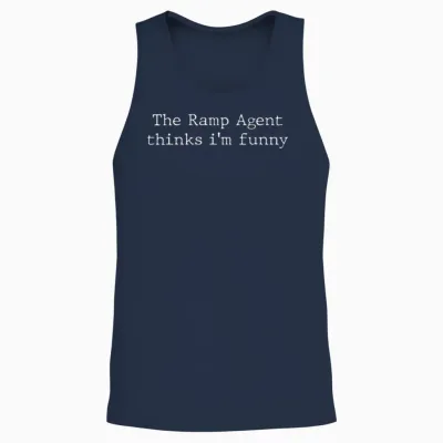 Funny Ramp Agent Lettering Saying Unisex Tank Top - Navy