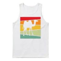 Camel Retro Unisex Tank Top - White – 1