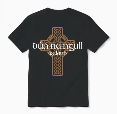 Dún Na Ngall Donegal Keltisches Kreuz Irland Eire Souvenir Unisex T-Shirt - Black