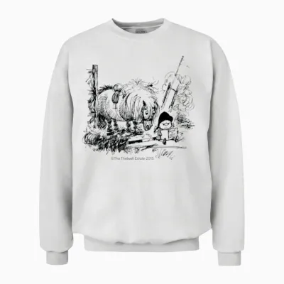 Ponyfail Thelwell Cartoon Unisex Sweatshirt - White