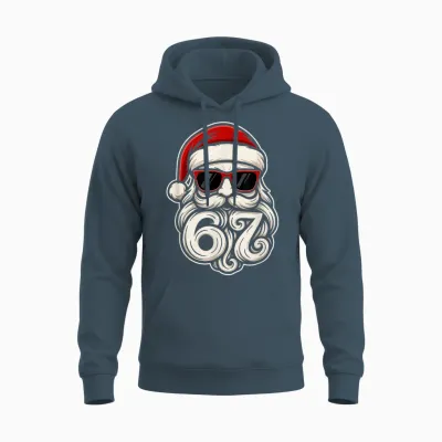 6 7 Christmas 67 Santa Six Seven Christmas Boys Teens Unisex Hoodie - Dark Heather