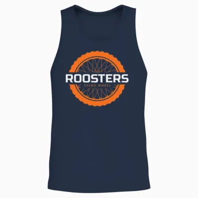 Mens Roosters Third Wheel Tire Service Funny Cock Unisex Tank Top - Navy
