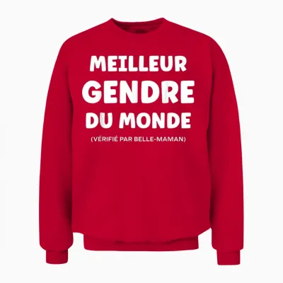 Family Super Son-In-Law Humor Beautiful Mom Best Son-In-Law Unisex Sweatshirt - Red