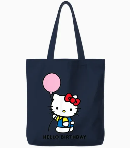Hello Kitty Hello Birthday Tote Bags - Navy