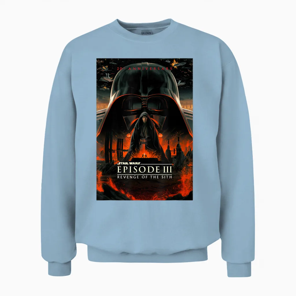 Star Wars 20th Anniversary Episode Iii Epic Chest Unisex Sweatshirt in Light Blue