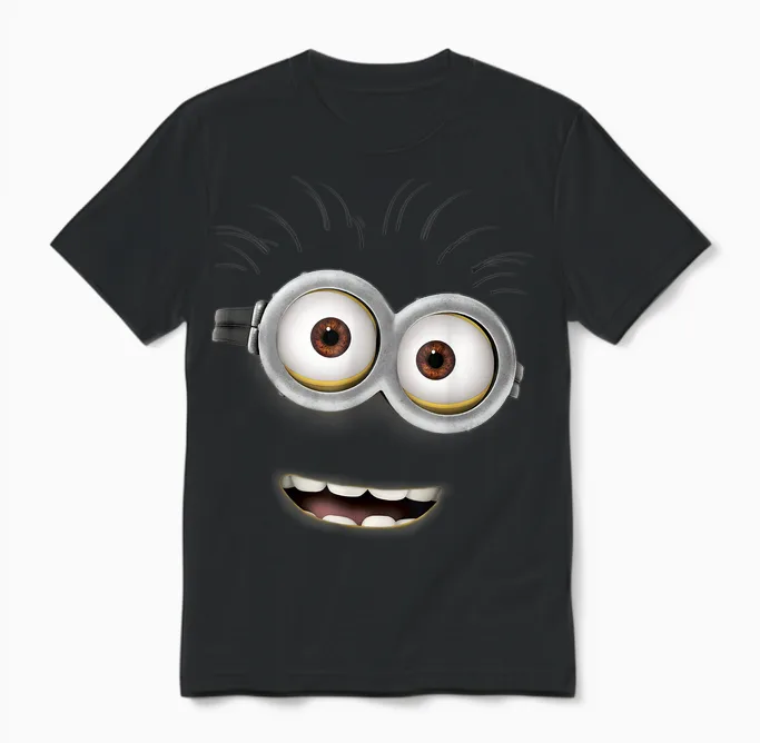 Despicable Me Minions Phil Face Graphic Unisex T-Shirt in Black