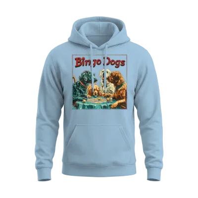 Bingo Dog Versus Chess Dog Player Unisex Hoodie - Light Blue