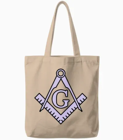 Freemason Classic Emblem Tote Bags - Natural