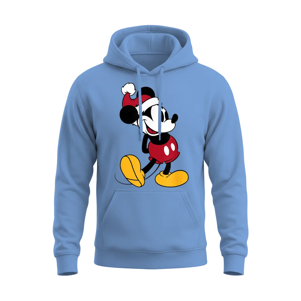 Disney - Classic Mickey Mouse Holiday Unisex Hoodie - Carolina Blue