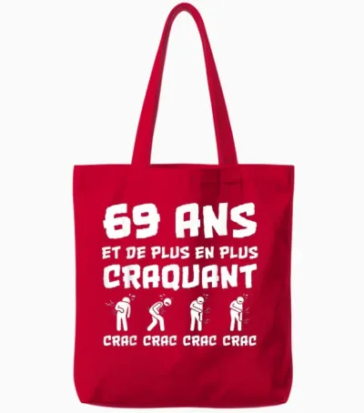 Birthday Gift Man 69 Years Funny Tote Bags - Red