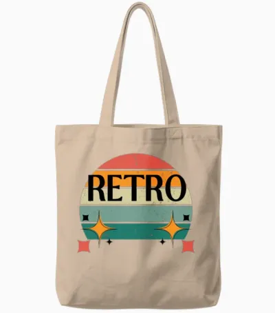 Retro Colorful Sunset Tote Bags - Natural