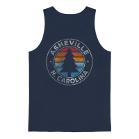Asheville North Carolina Nc 70s Unisex Tank Top - Navy – 1