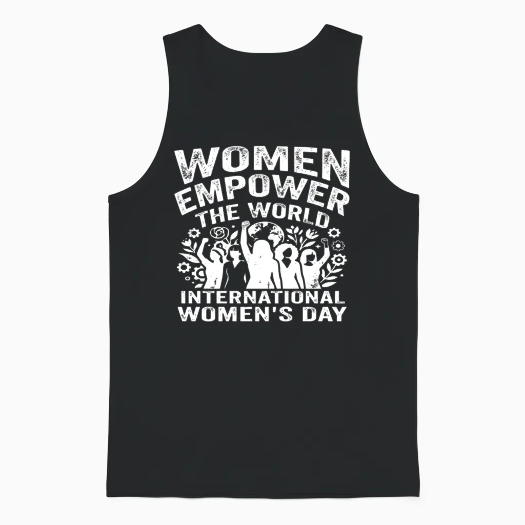 Women's Day - Women Empower the World Unisex Tank Top in Black