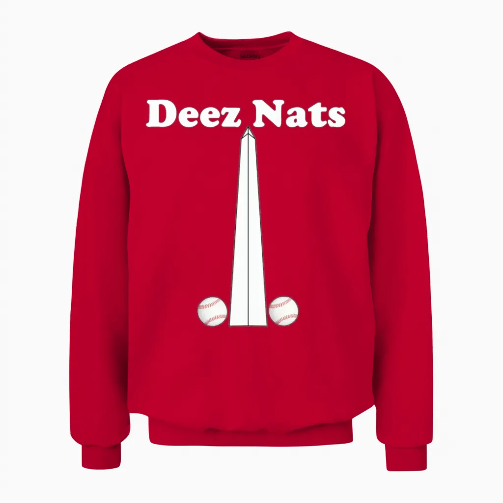 Washington Nationals Deez Nats Blue Unisex Sweatshirt in Red
