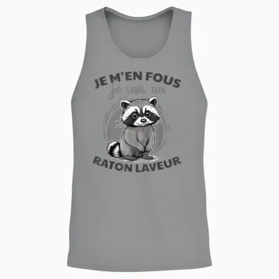 Je M'en Fous Je Suis Un Raccoon - Cute Raccoon Unisex Tank Top - Sport Grey
