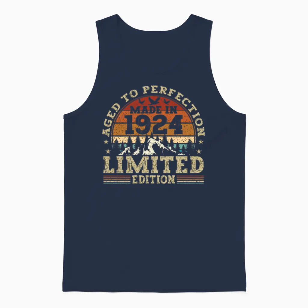 Jahrgang 1924 Retro Vintage Unisex Tank Top - Navy