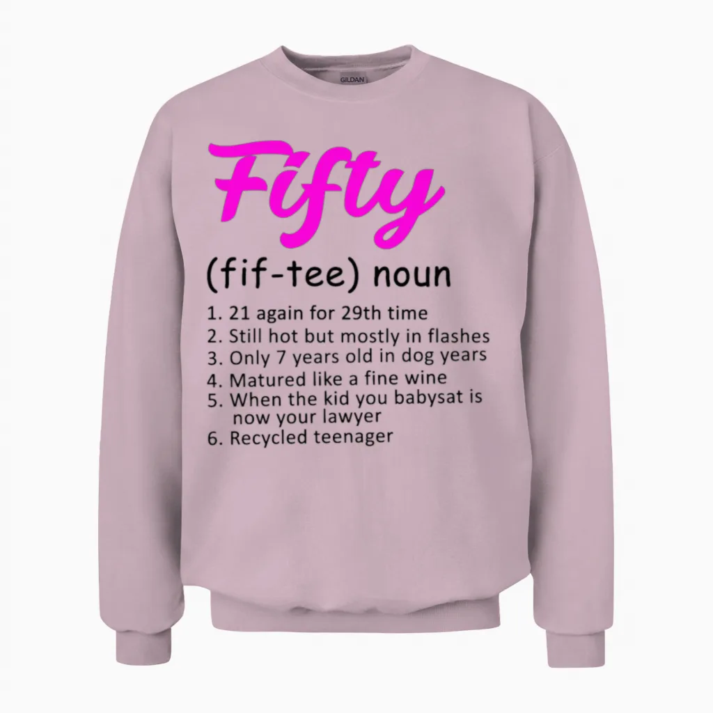 50th Birthday Unisex Sweatshirt in Light Pink