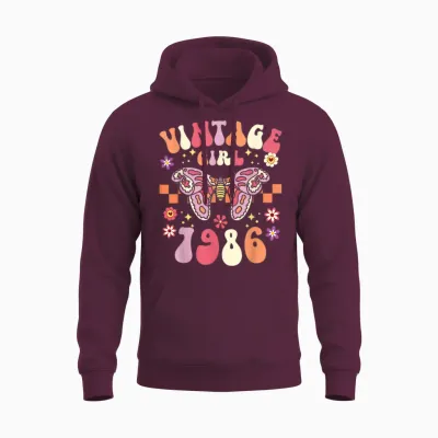 40 Years Vintage Woman Birthday 1986 Unisex Hoodie - Maroon