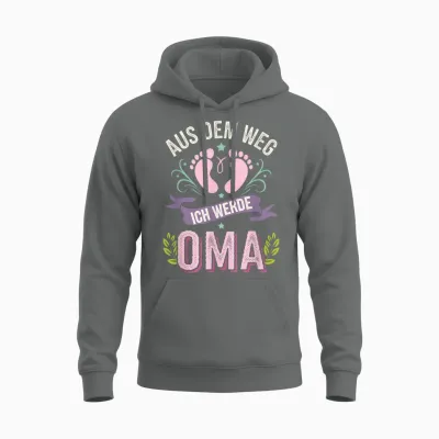 Aus Dem Weg Ich Werde Oma - Weg Oma Verkündung Unisex Hoodie - Graphite Heather
