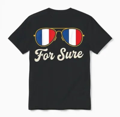 Humour Macron for Sure Meme Sunglasses Unisex T-Shirt - Black