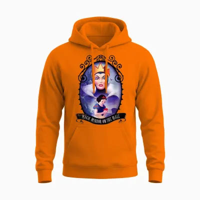 Disney Snow White Evil Queen Magic Mirror Circle Portrait T-Shirt, Blue, S Unisex Hoodie - Safety Orange
