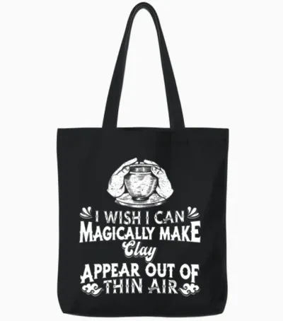 Pottery Funny Tote Bags - Black