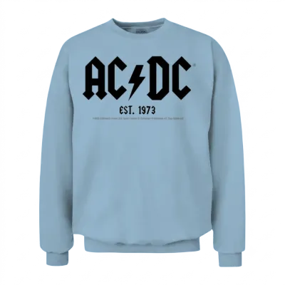 Ac/dc Black Logo Est. 1973 Unisex Sweatshirt - Light Blue