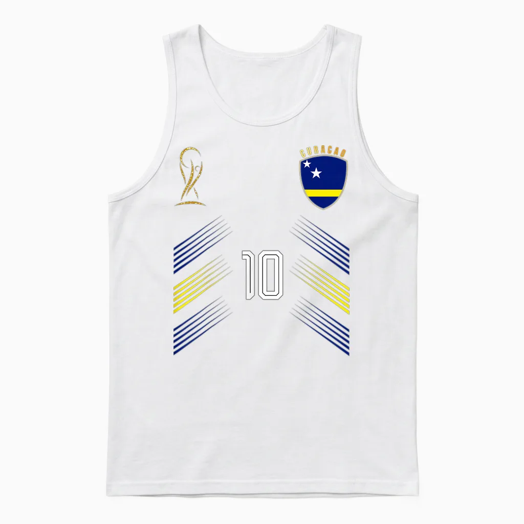 Curacao Flag Curacaon Pride Lovers Retro Unisex Tank Top in White