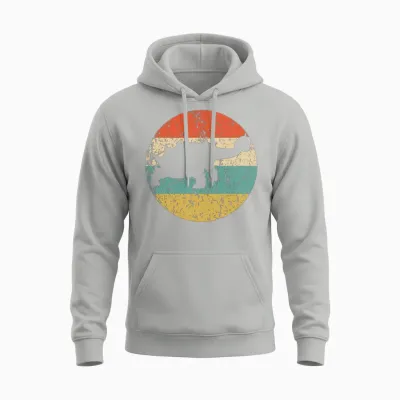 Ankylosaurus Silhouette Retro Dinosaur Unisex Hoodie - Ash