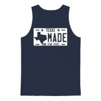 Texas Made License Plate Unisex Tank Top - Navy – 1
