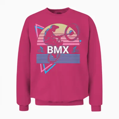 Bmx Biker Biking Retro Unisex Sweatshirt - Heliconia