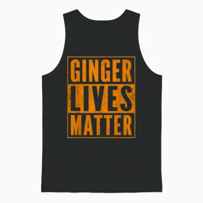 Funny Ginger Lives Matter Old School Graphic Redhead Unisex Tank Top - Black