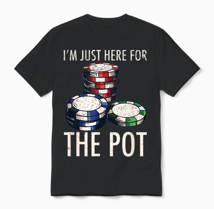 Poker T-Shirt Texas Hold'em Gambling Pot Cards Player Gift Unisex T-Shirt in Black