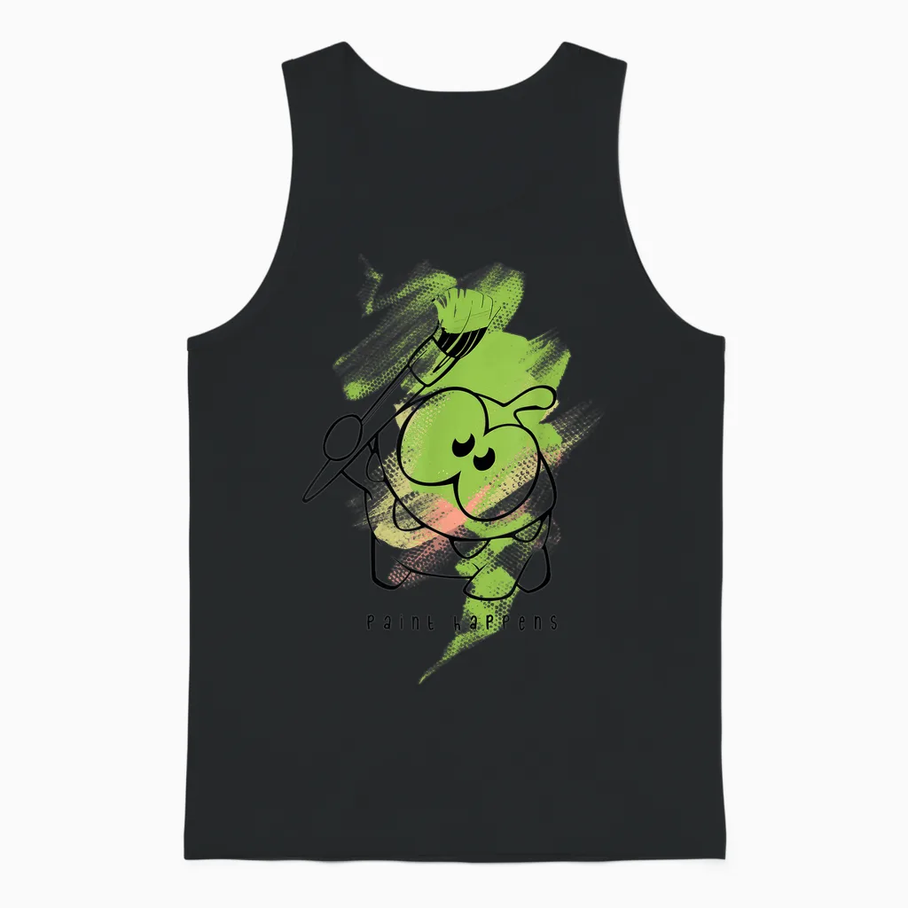Cut the Rope: Om Nom Juxtapose Painter Unisex Tank Top in Black
