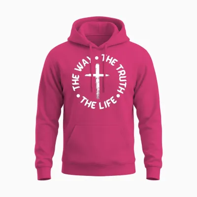 The Way, the Truth, the Life Christian Design Unisex Hoodie - Heliconia
